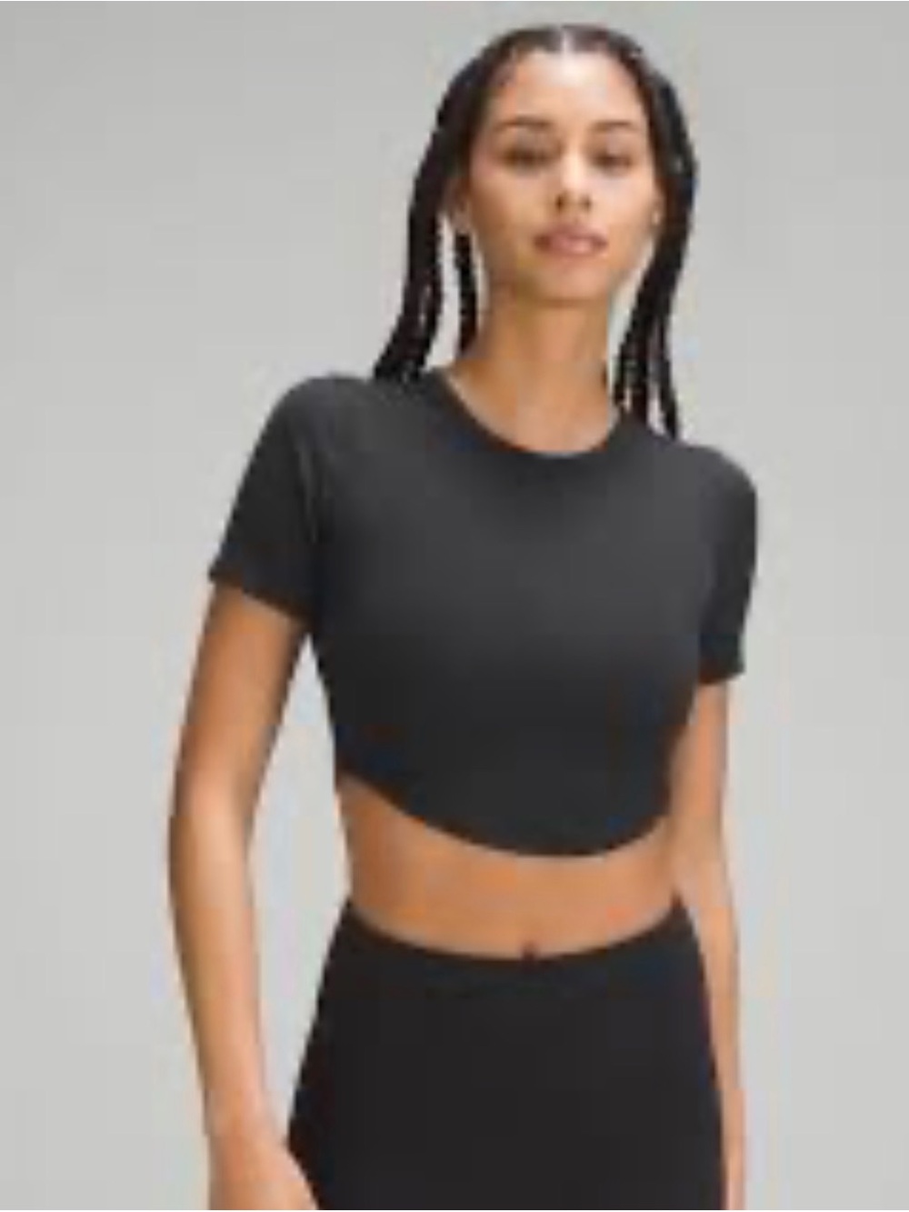 Lululemon Hold Tight Women's Black Short Sleeve Crop Top